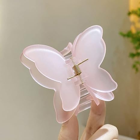 SUKAINA TRENDS Korean Matte Butterfly Hair Claw Clip Set - 3pcs Women's Hair Accessories for Girls & Teens - Perfect for School, Work, Parties & Everyday Styling