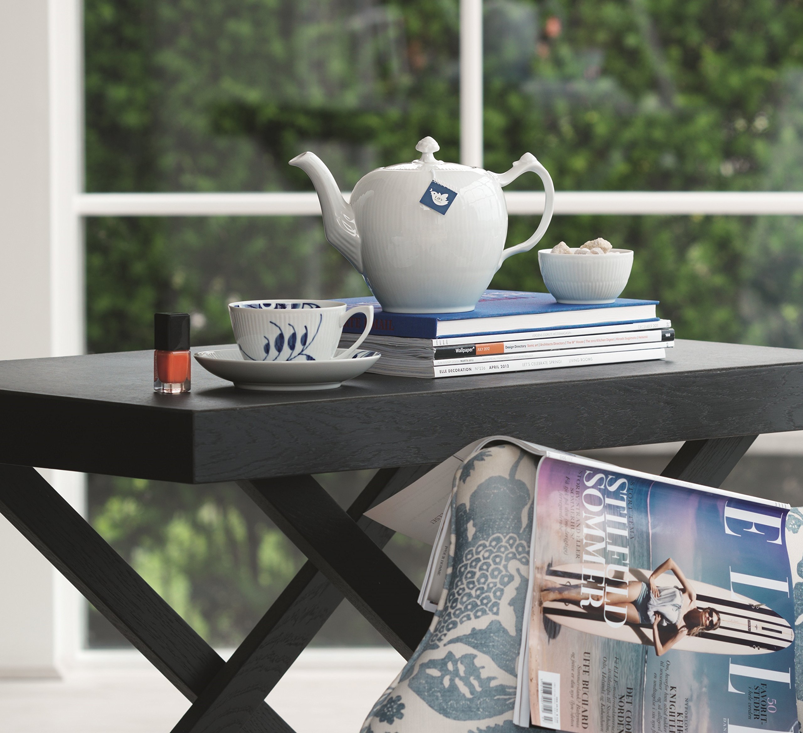 Premium Blue Fluted Mega Tea Cup and Saucer Set - Elegant Porcelain Tea Cup for Afternoon Tea, High Tea, and Special Occasions