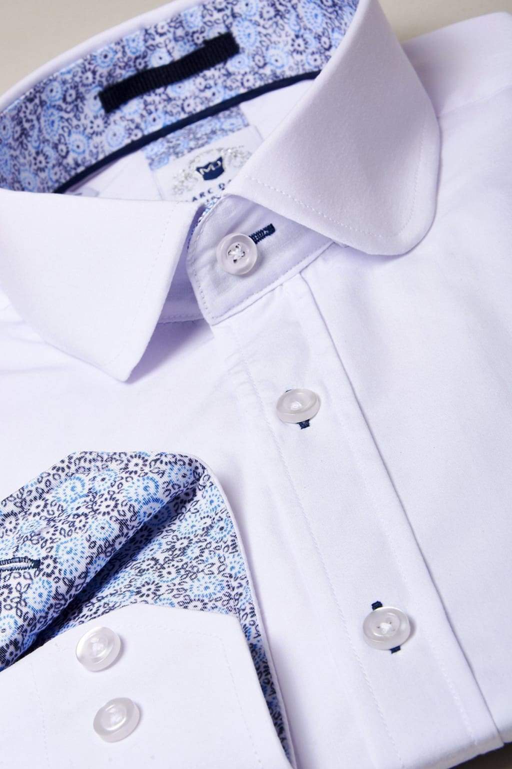 Marc Darcy Arthur Plain White Penny Collar Shirt for Men - Classic Oxford Button Down Dress Shirt for Business, Office & Formal Occasions