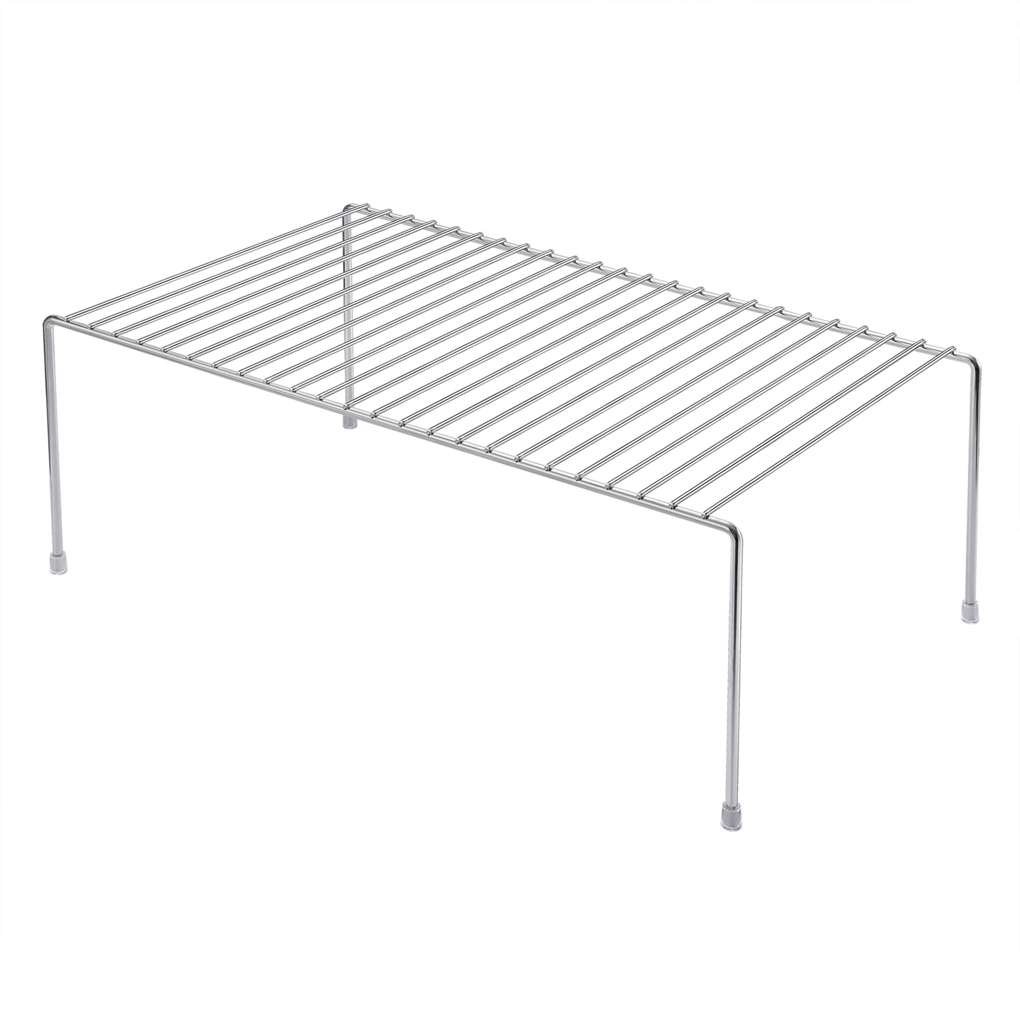 iPEGTOP 15.7 x 9.4 Inch Large Kitchen Freezer Organizer Shelf - Set of 4 Rustproof Metal Wire Shelves for Spice Storage, Fridge, Pantry & Countertop Organization - Perfect for Kitchen, Bathroom & Garage Storage (Chrome)