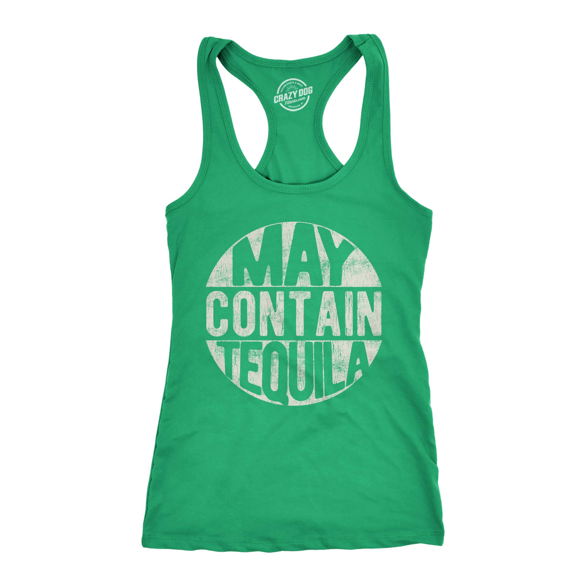 Funny Women's Fitness Tank Top - 'May Contain Tequila' Slogan Racerback Workout Shirt for Gym, Running & Casual Wear