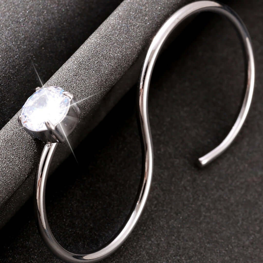 Solitaire Two Fingers Spiral Ring | A938 | Elegant Minimalist Ring for Women | Perfect for Engagement, Wedding, Anniversary & Everyday Wear