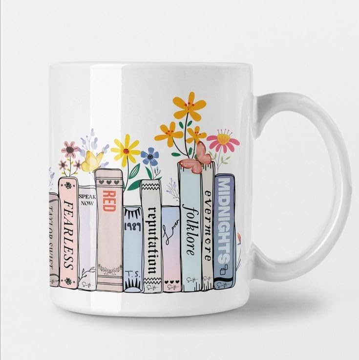 Taylor Swift Song Lyrics Printed 330ml Ceramic Coffee Mug for Swifties | Microwave & Dishwasher Safe | Perfect Gift for Fans, Office Use & Tea Time