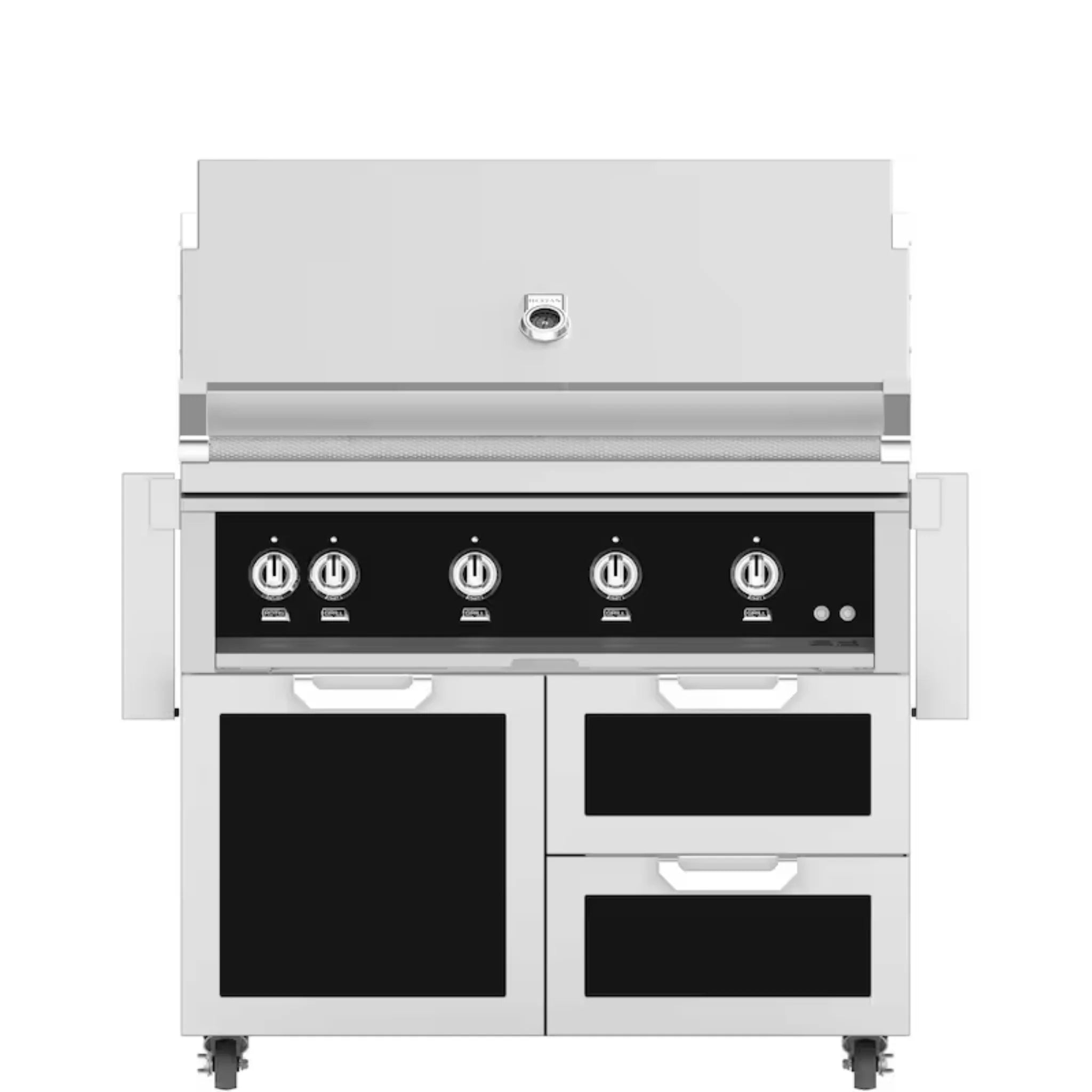 Hestan 42-Inch Freestanding Outdoor Gas Grill with Door & Double Storage Drawers - GBR42 GCR42 - Perfect for Backyard BBQs, Patio Cooking, and Outdoor Entertaining