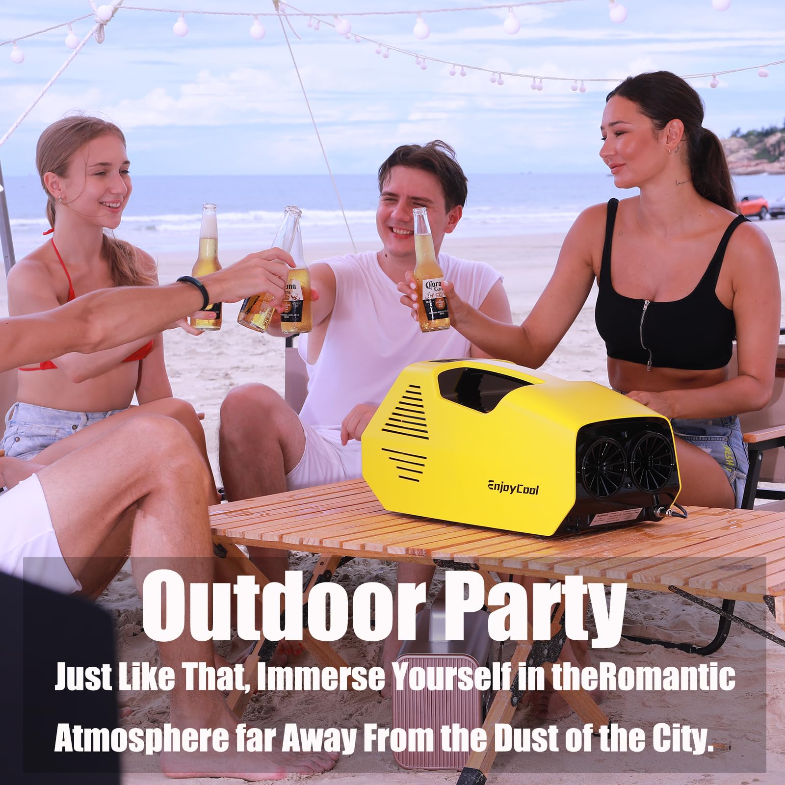 2380BTU Portable Air Conditioner - Fast Cooling Outdoor AC Unit for Tents, Camping & RVs | Built-in Cool/Fan/Sleep Modes | 24V 220W Low Power Consumption | Perfect for Summer Outdoor Adventures & Emergency Cooling