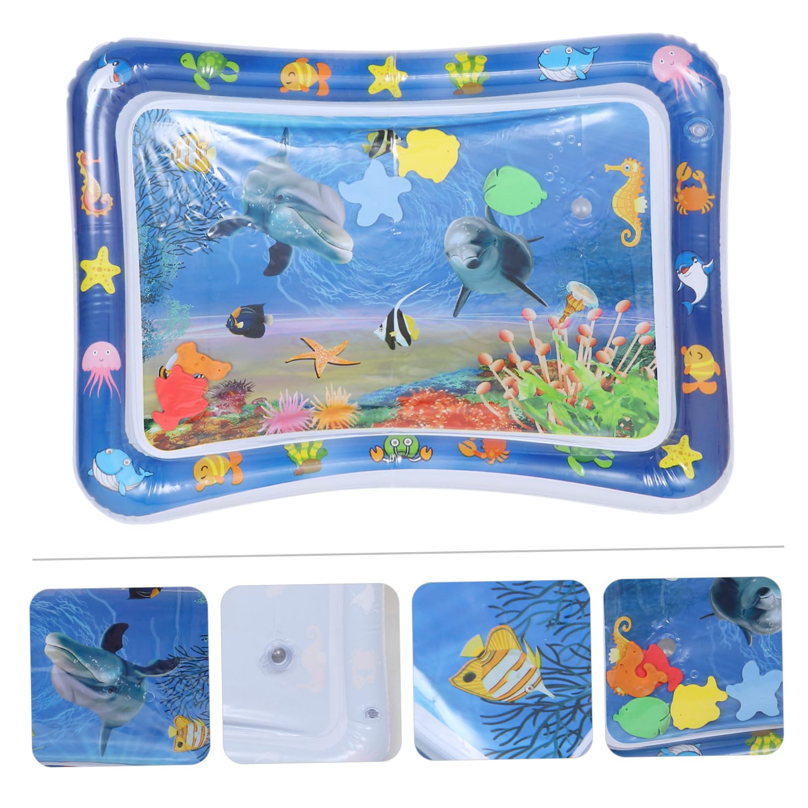 ULDIGI Inflatable Water Play Mat for Babies - Blue Plastic Water Cushion Pad, Outdoor & Indoor Toddler Activity Mat - Perfect for Pool, Beach, Backyard, and Playroom Fun