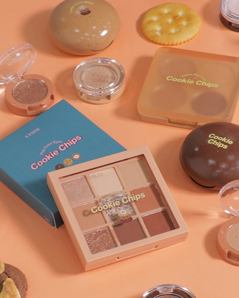 Etude Play Color Eyes 9 Color Eyeshadow Palette #Cookie Chips - Soft Matte & Shimmer Shades for Everyday Makeup & Party Looks