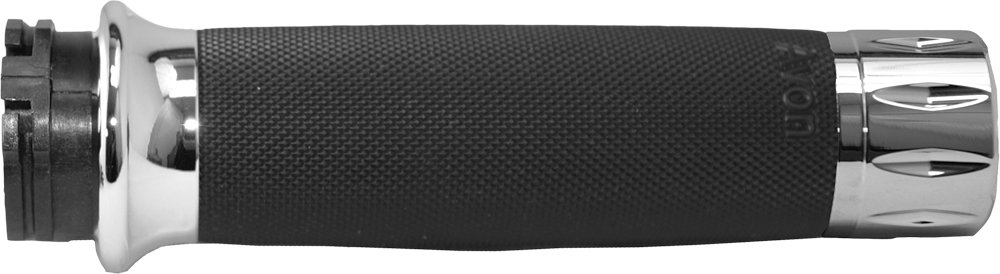 Avon 40-4705C Fly By Wire Custom Contour Rival Grips Chrome - Premium Motorcycle Handlebar Grips for Comfort & Control - Perfect for Harley, Honda, Yamaha & Cruiser Bikes