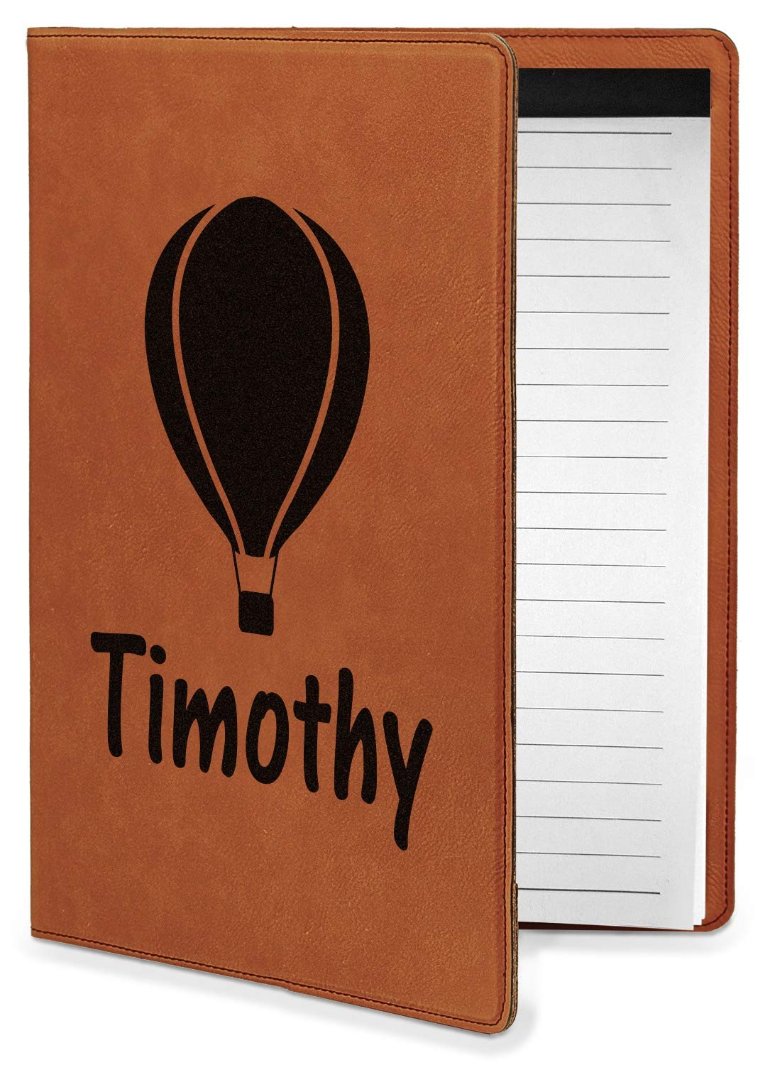 Personalized Watercolor Hot Air Balloons Leatherette Portfolio with Notepad - Small Double-Sided Organizer for Business, Travel & Gift Giving