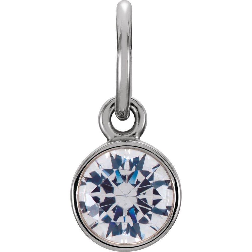 925 Sterling Silver Imitation Diamond Birthstone Charm Pendant Necklace - Perfect Gift for Birthday, Anniversary & Special Occasions