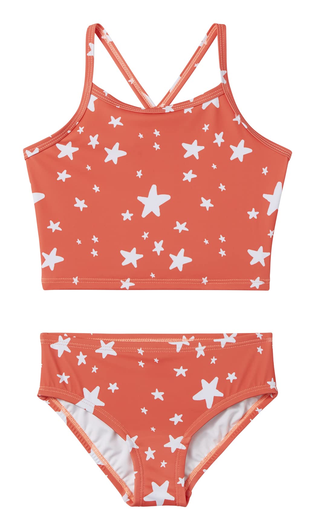 Hanna Andersson Girls' 2-Piece Tankini Swimsuit | Cute Ruffle Bikini Set for Beach & Pool | Perfect for Summer Vacation & Swim Lessons
