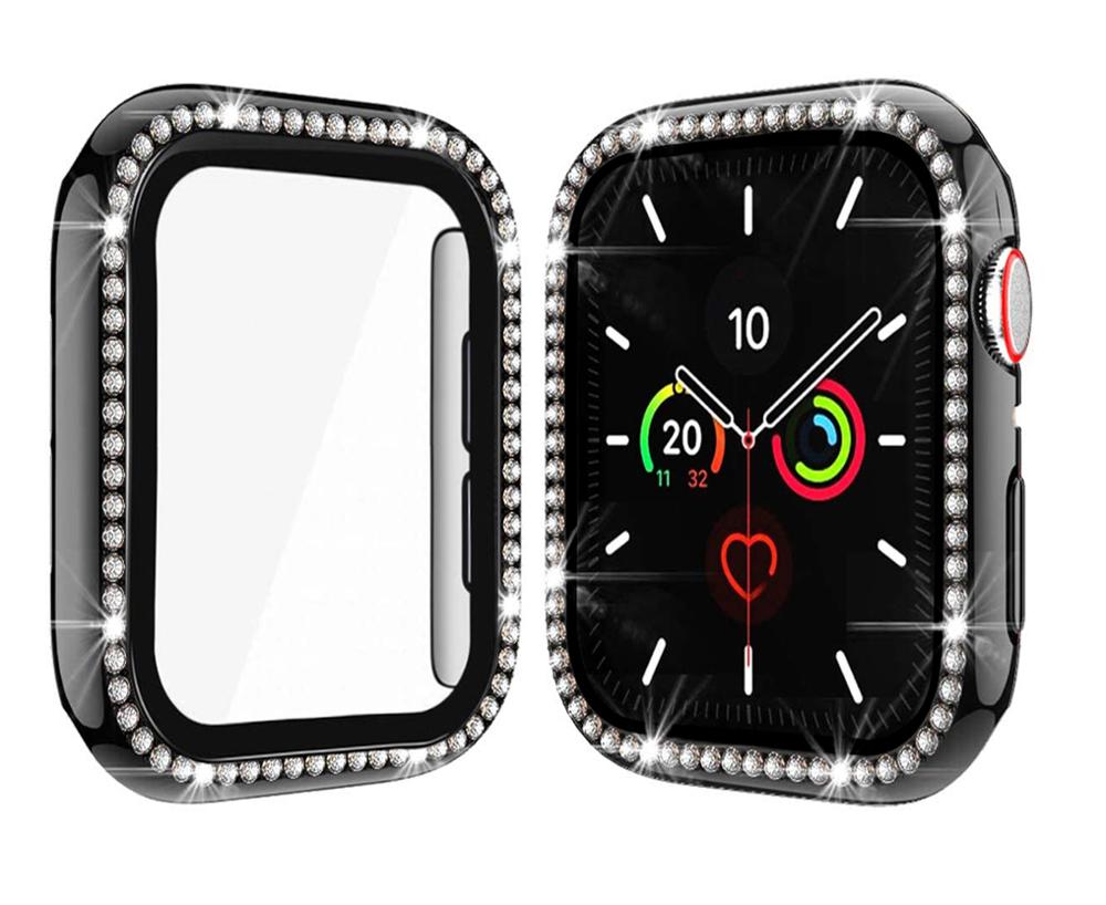 Diamond Style Case with Tempered Glass Screen Protector for Apple Watch Series 6 - Elegant Protection for Workouts & Daily Wear