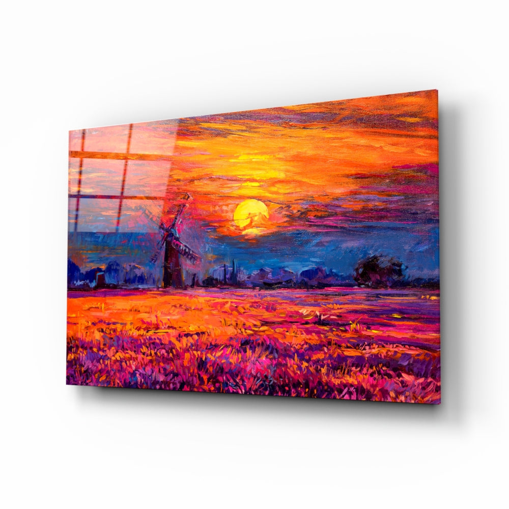 Stunning Sunset Wall Art - Handmade Canvas Painting for Home & Office Decor - Perfect for Living Room, Bedroom, or Gift