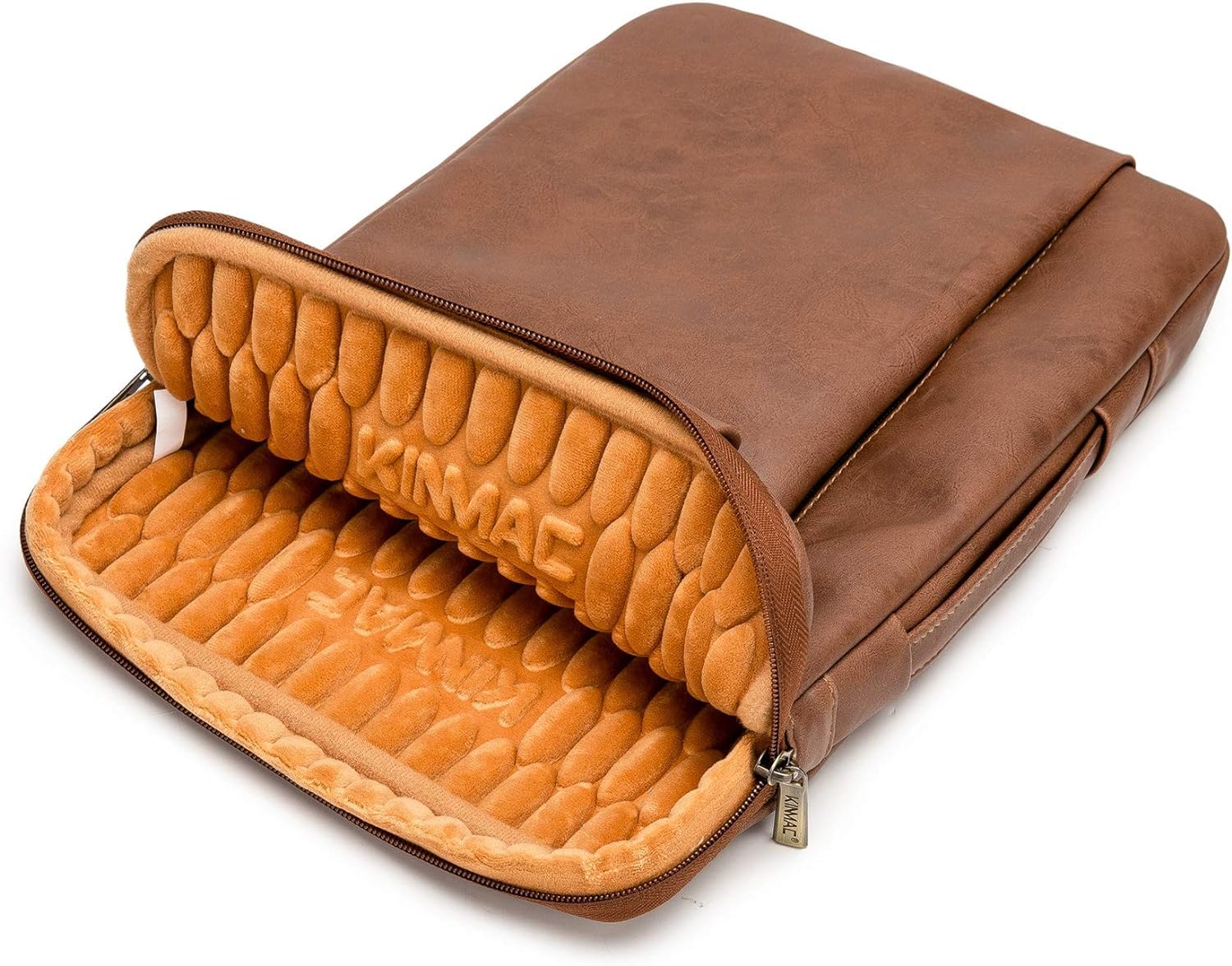 **Kinmac 360° Waterproof Laptop Sleeve Case with Handle - Shockproof & Scratch-Resistant Protection for 12.5-13.3 Inch MacBook, Dell, HP (Coffee PU Leather) - Perfect for Travel, Office & School**