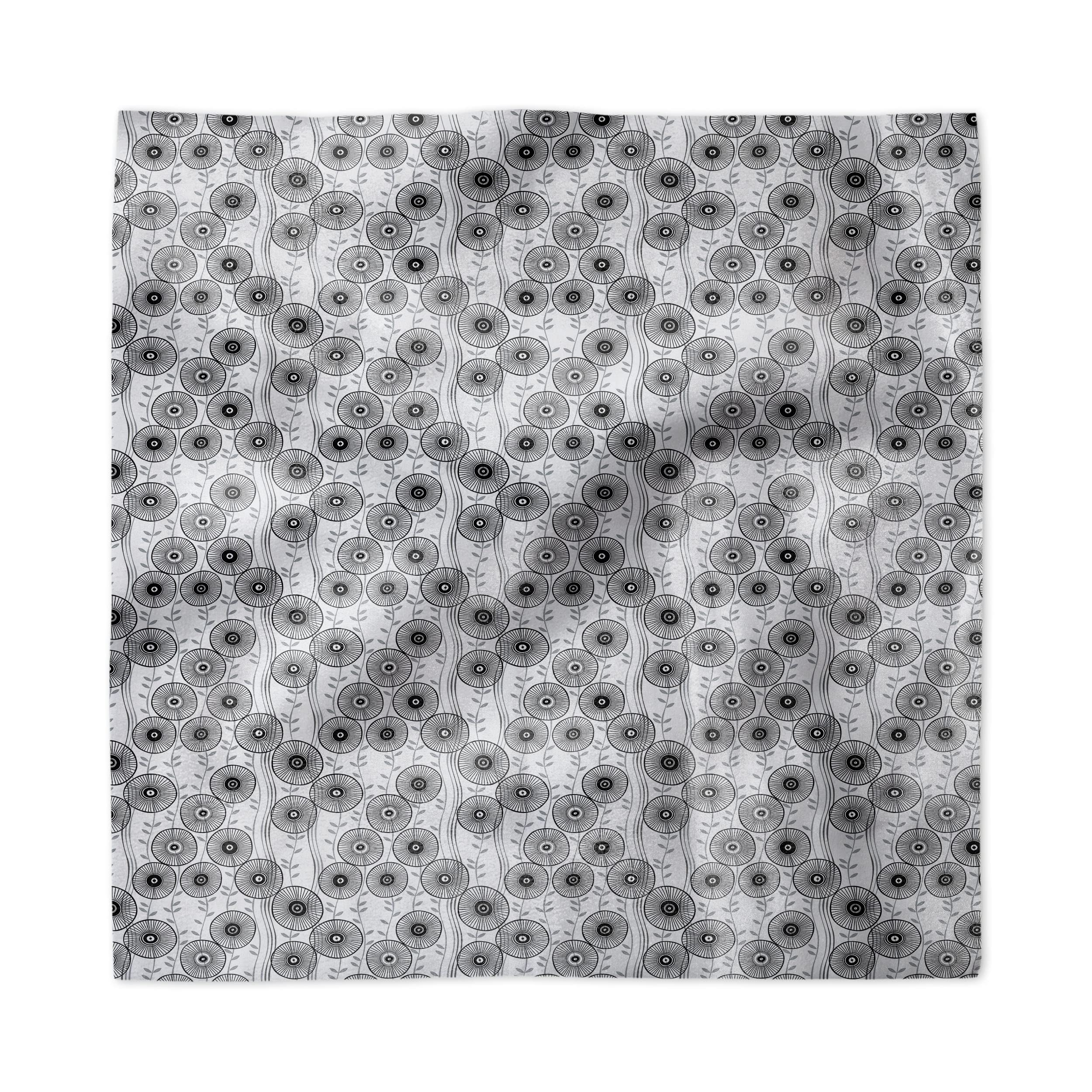Ambesonne Abstract Decorative Napkins Set of 4 - Minimalist Wagon Wheel Design with Twiggy Lines & Leaves, 12x12 Inch Satin Fabric Dinner Napkins for Brunch, Buffet, Party & Home Decor - Dark Taupe Grey