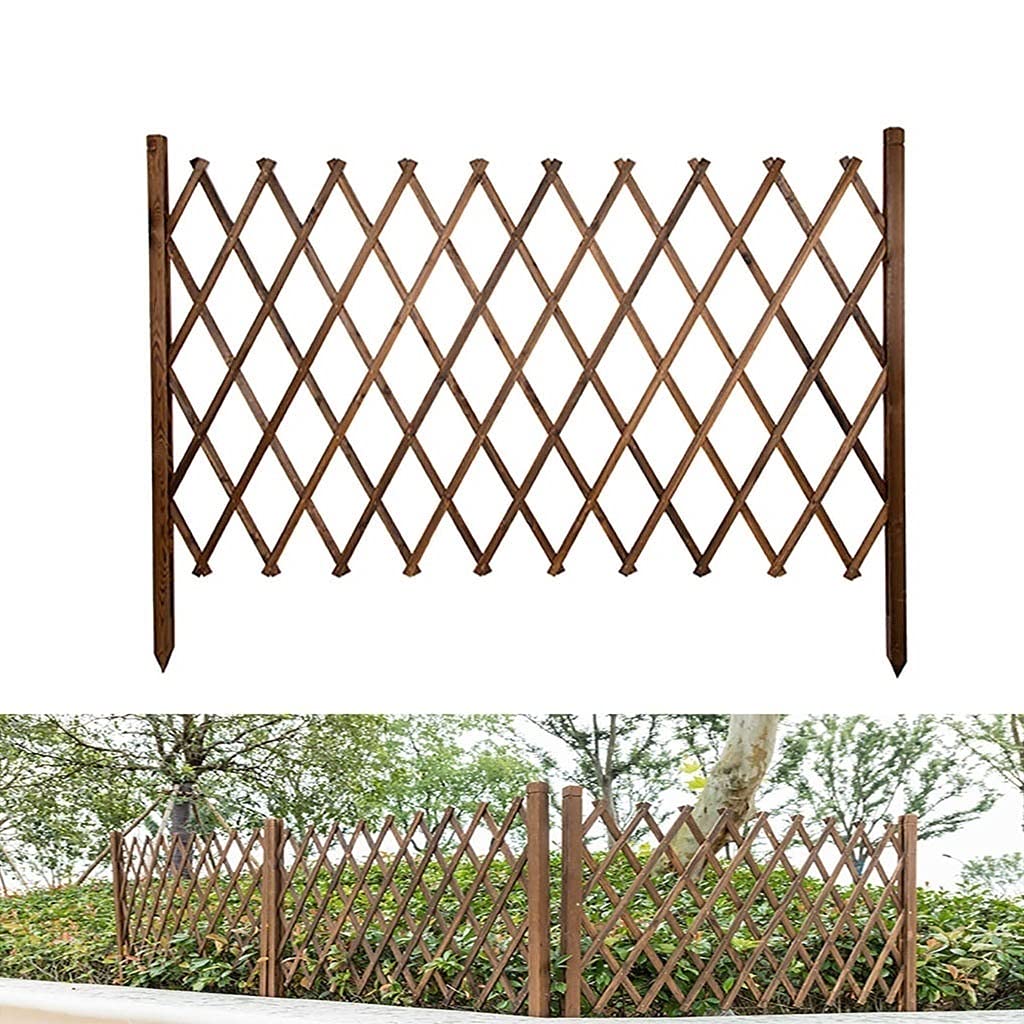 **JHZWHJ Expandable Wooden Fence Trellis - 90x160cm Freestanding Garden Fence for Outdoor Decor, Hanging Plant Pots, and Temporary Fencing | Perfect for Patio, Yard, and Balcony Privacy Screen**