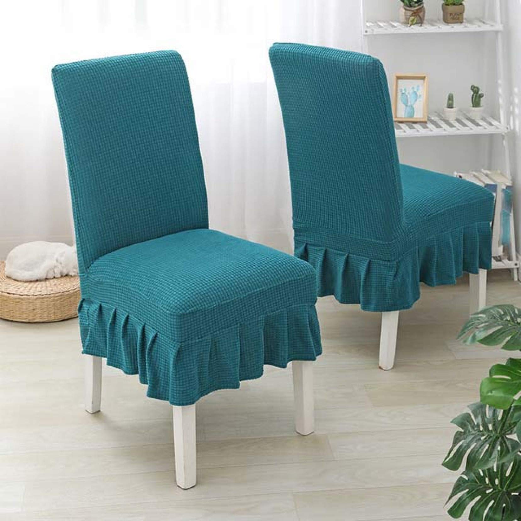 YURASIKU 1/2/4/6/8PCS Stretchable Washable Dining Chair Covers - Spandex Fabric Chair Protectors for Kitchen, Restaurant, Hotel & Home Use - Perfect for Daily Dining, Parties & Special Occasions