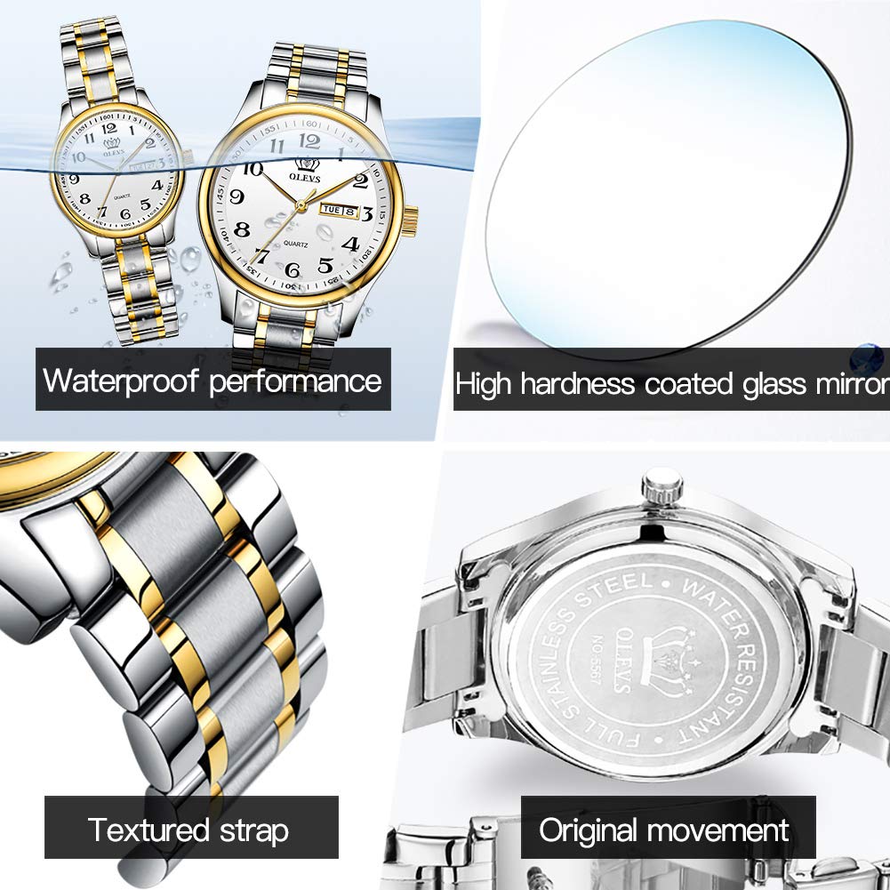 OLEVS Classic Women's Analog Quartz Watch - Stainless Steel Waterproof Roman Numeral Date Wristwatch for Business & Casual Wear | Perfect for Office, Dating & Everyday Use
