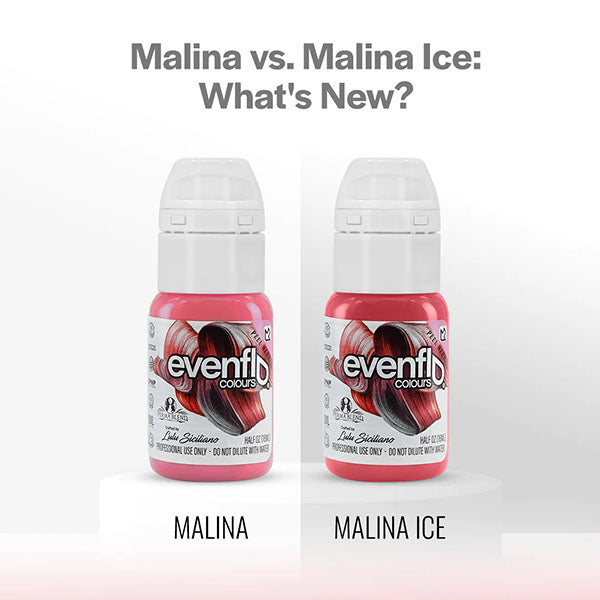 Perma Blend Evenflo Malina Ice Pigment - Professional Tattoo Ink for Vibrant & Long-Lasting Body Art - Perfect for Tattoo Artists & Permanent Makeup