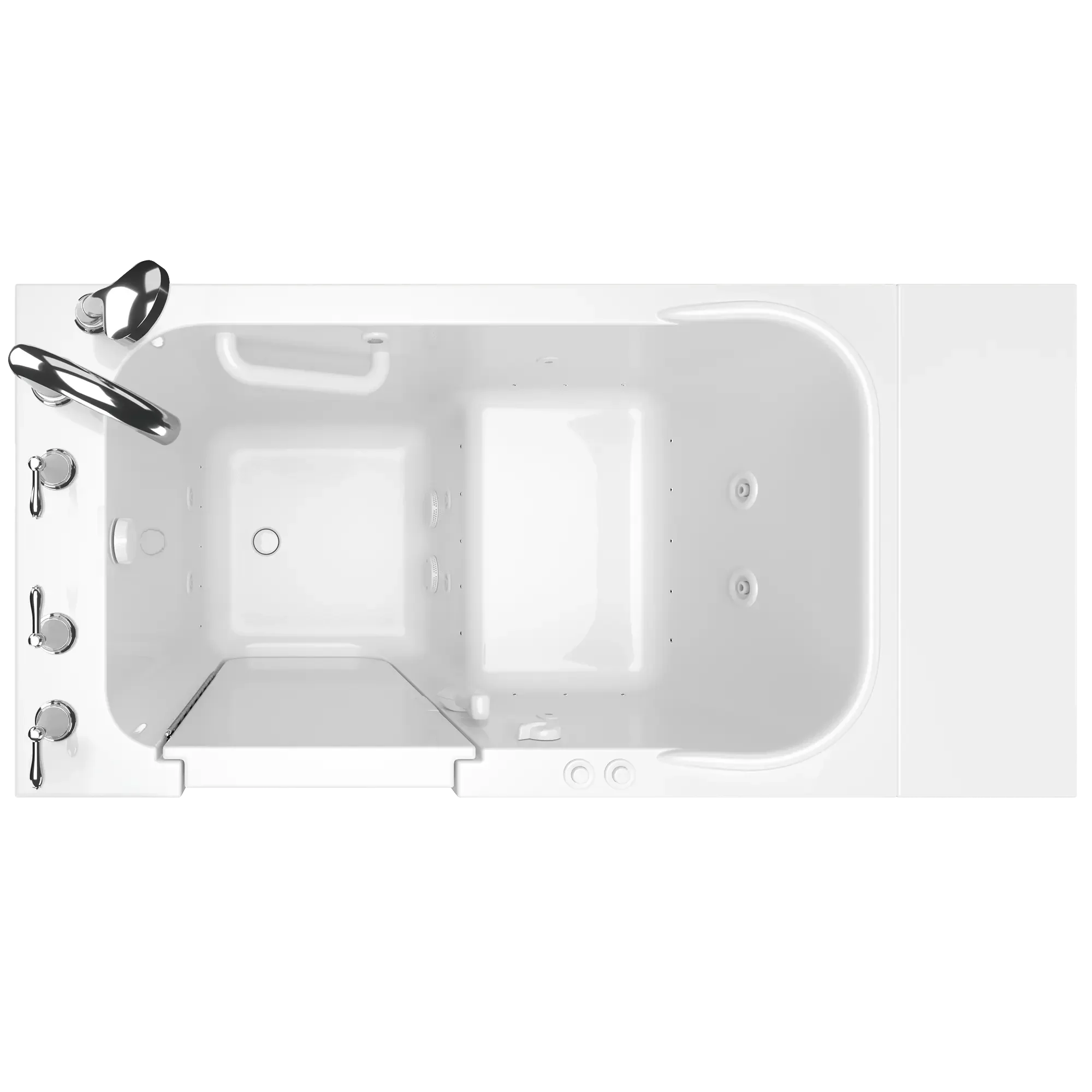 28x48 Inch Gelcoat Walk-in Bathtub with Air Spa & Whirlpool System - Left Hand Drain - ADA Compliant for Elderly & Mobility Needs - Perfect for Relaxation & Hydrotherapy at Home