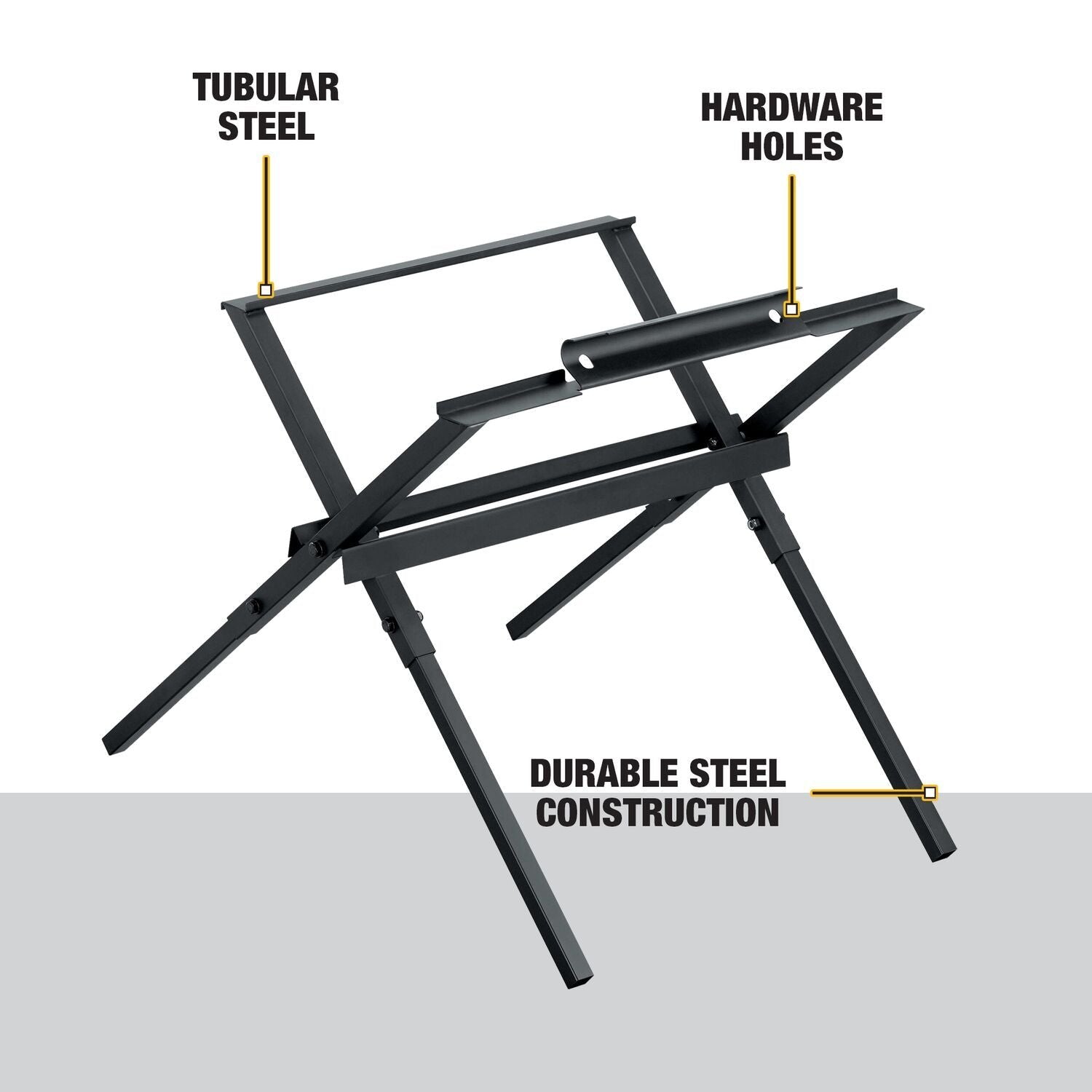 DEWALT DW7451 Heavy Duty 10 Inch Table Saw Stand for Jobsite - Portable & Sturdy Worksite Support for Woodworking & Construction Projects