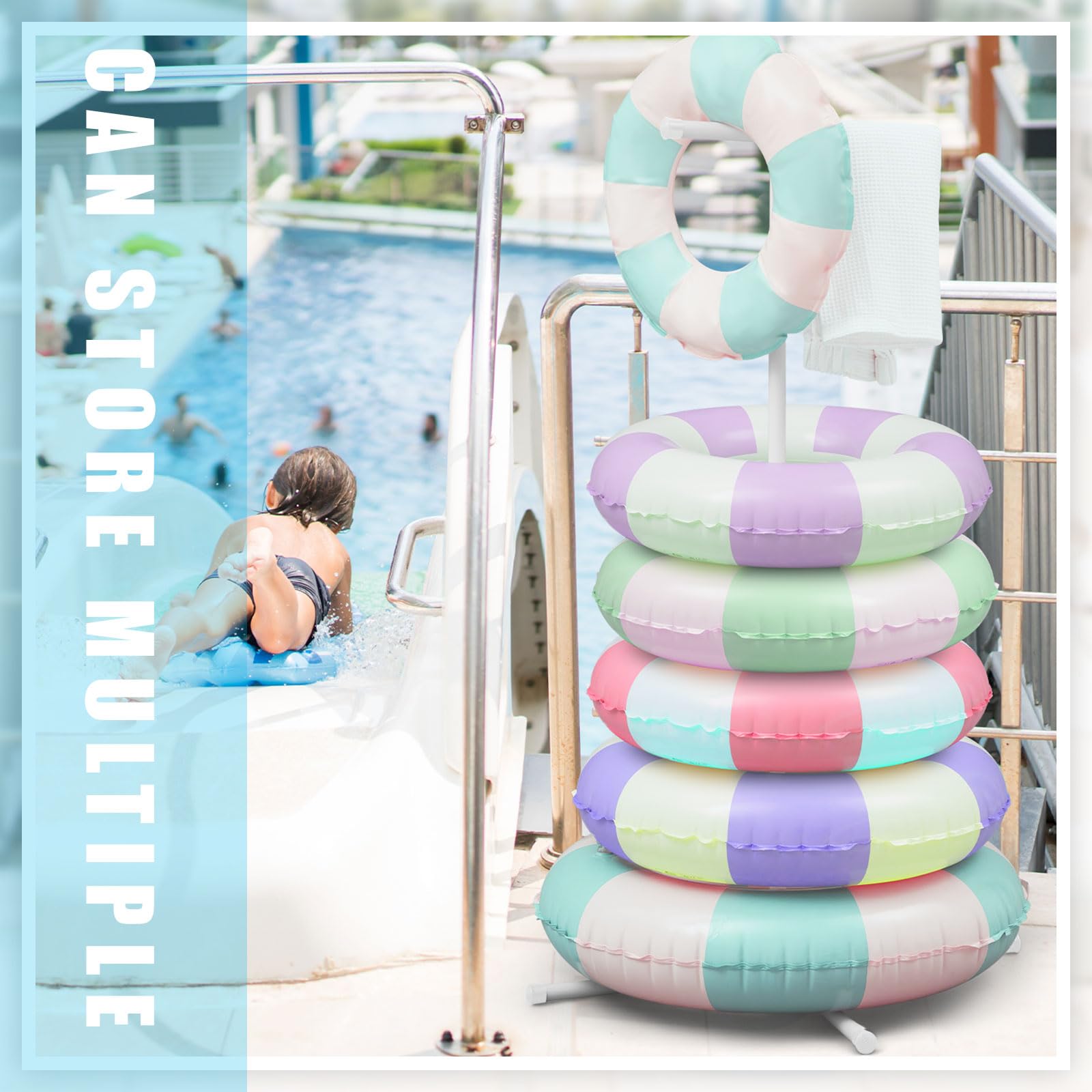 2 Pack PVC Pool Float Storage Holder with Water Bag - 50