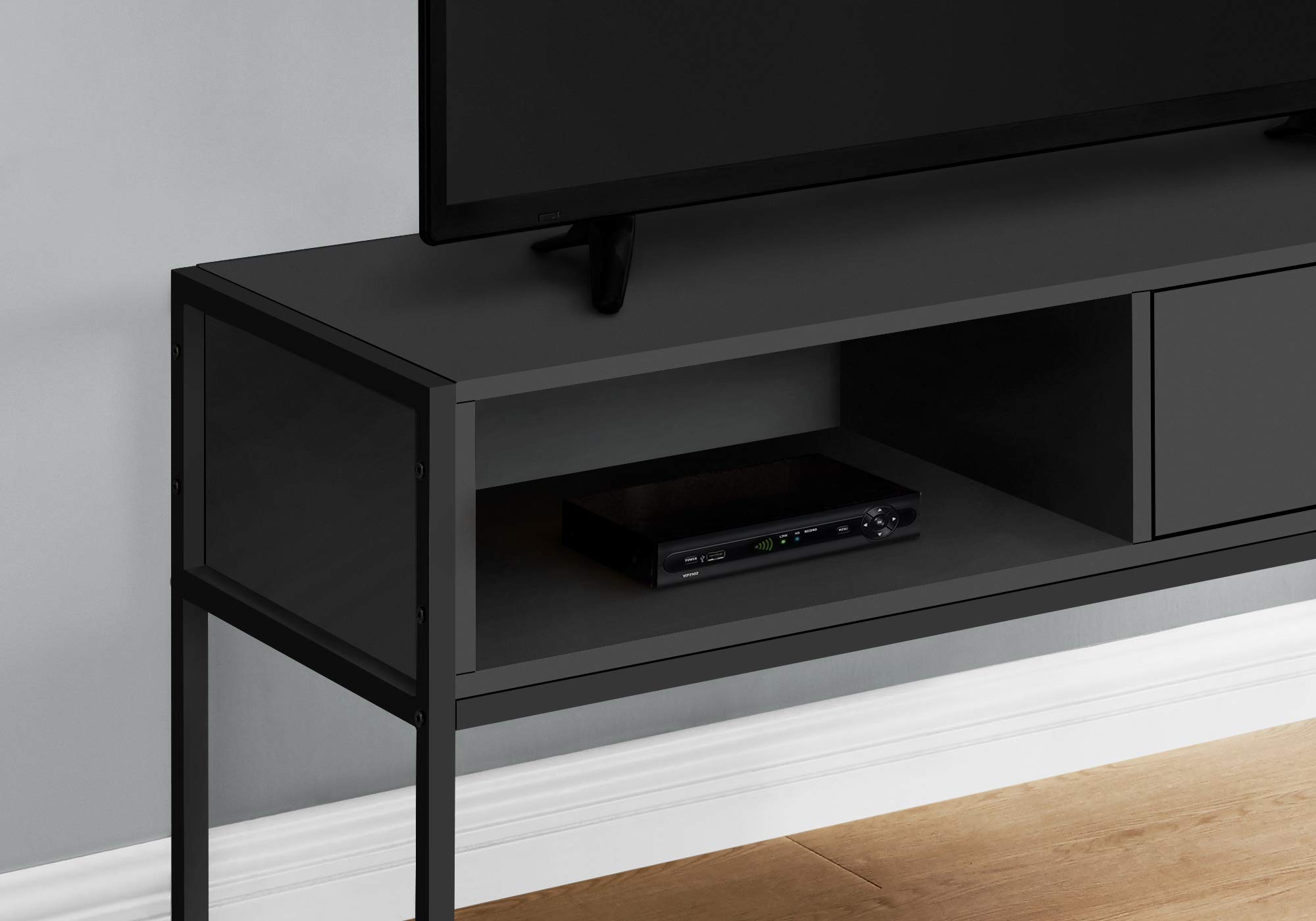 Monarch Specialties 2874 48-Inch TV Stand - Modern Black Media Console with Storage Drawer for Living Room & Bedroom - 47.25