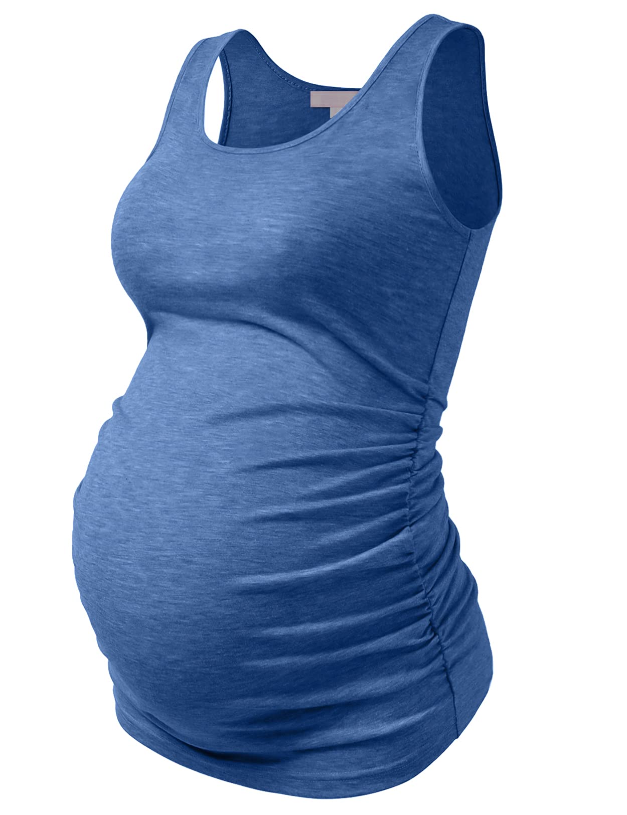 Maternity Tank Tops for Women - Ruched Sleeveless Basic Pregnancy Shirts & Nursing Tops - Soft Stretchy Maternity Tees for Everyday Comfort (Perfect for Pregnancy, Nursing & Postpartum Wear)