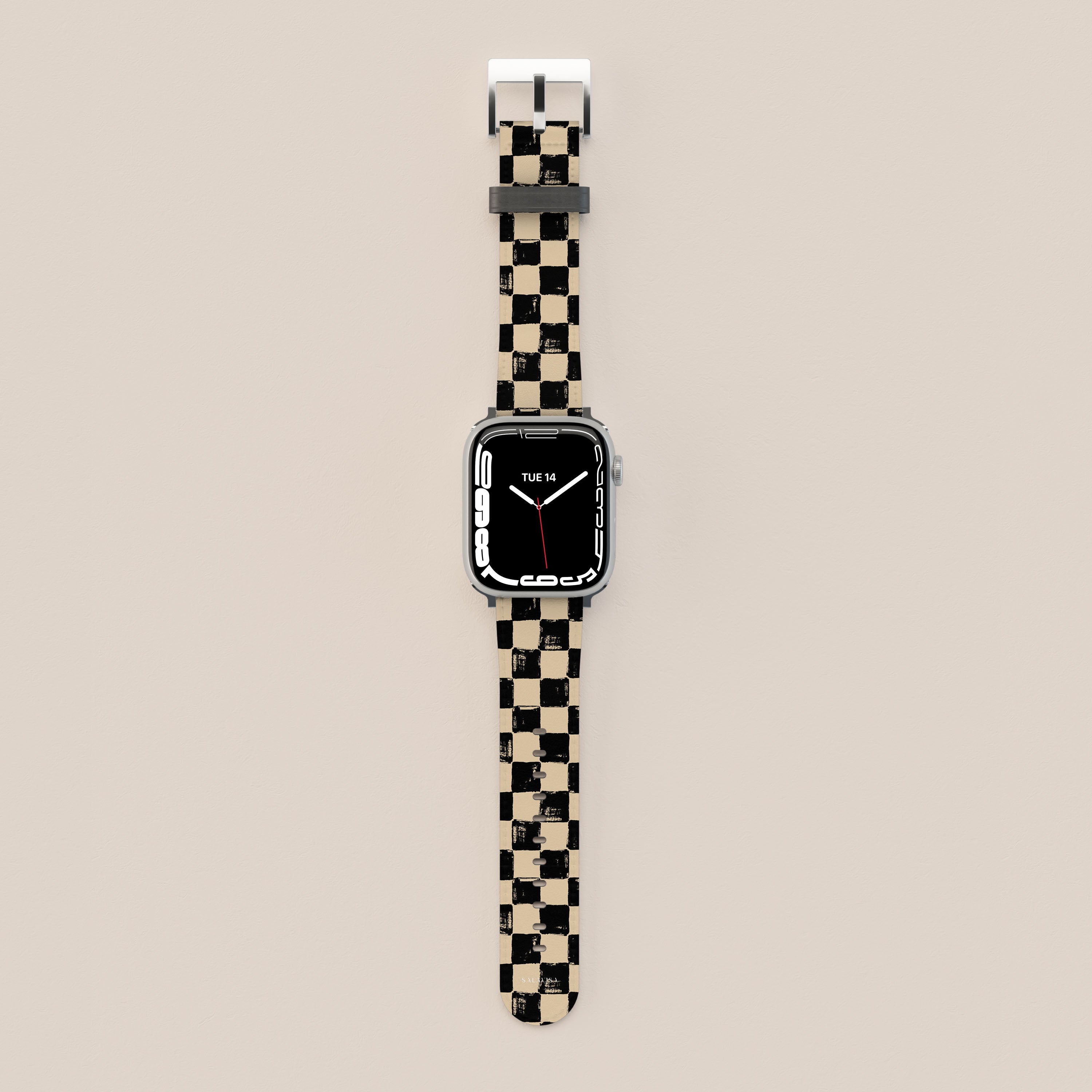 Premium Wooden Chess Board Apple Watch Band - Stylish & Durable Replacement Strap for Apple Watch Series 1-9 - Perfect for Chess Lovers, Gamers & Unique Fashion Accessory
