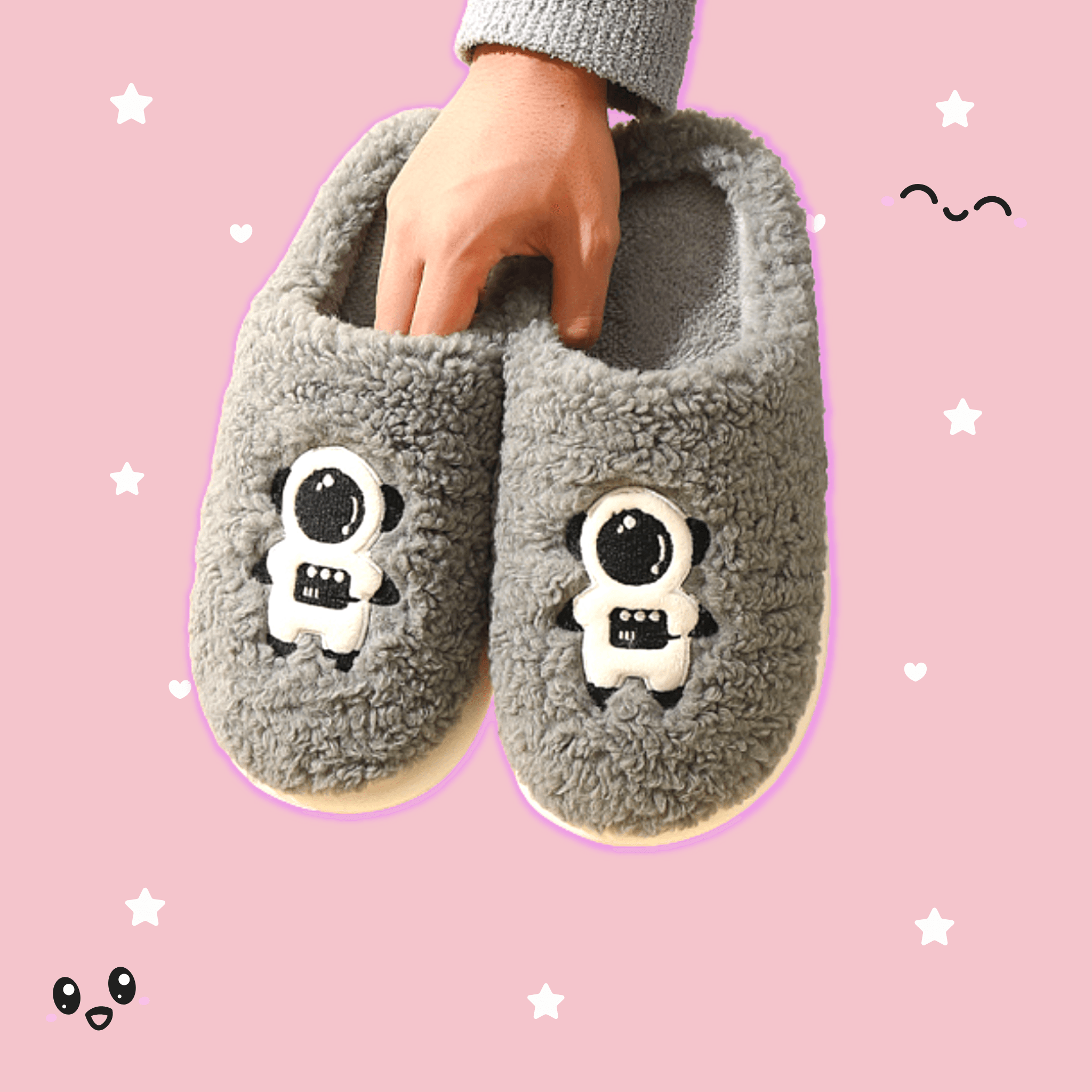 Furry Astro Space Slippers - Cozy Astronaut-Themed House Shoes for Men & Women | Perfect for Home, Lounge & Sci-Fi Cosplay