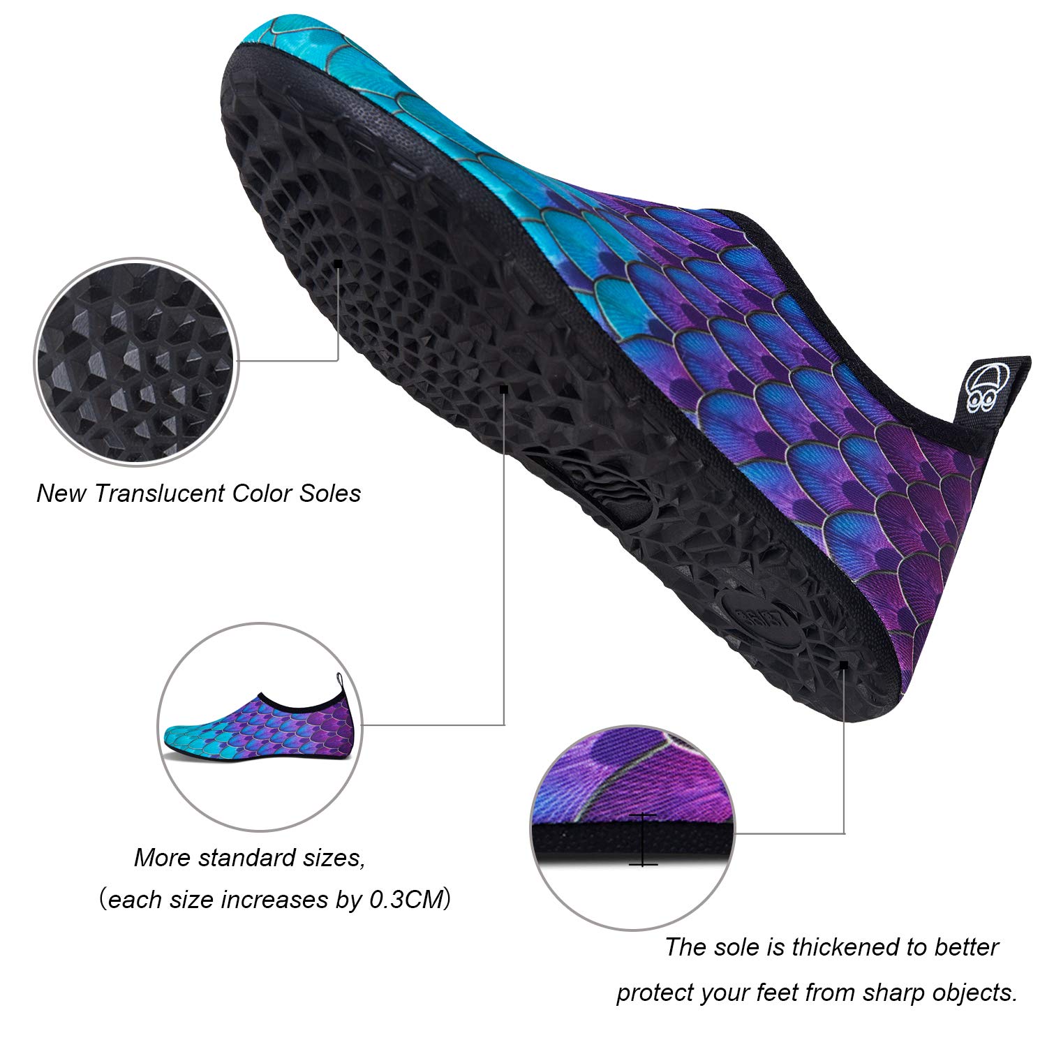 WateLves Water Shoes for Women & Men - Barefoot Quick-Dry Aqua Socks for Beach, Swim, Surf, Yoga & Exercise - Lightweight & Breathable with Translucent Soles - Perfect for Water Sports, Pool, Travel & Outdoor Activities