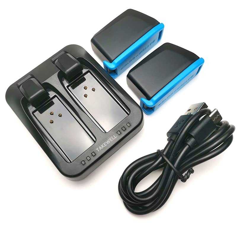 2 Packs SRAM AXS/eTap Rechargeable Batteries with Dual-Port USB-C Fast Charger - 300mAh 7.4V 2.2Wh Lithium-ion Battery for Road & Mountain Bikes - Perfect for Long Rides & Racing Events
