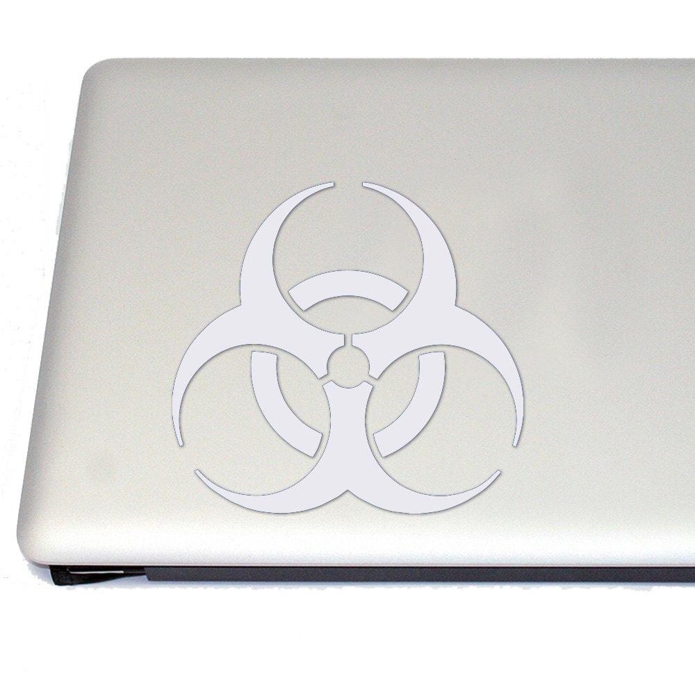 Biohazard Zombie Gaming Vinyl Decal for Cosplay & Fan Gear - White Sticker for Laptops, Cars, Helmets - Perfect for Gamers & Horror Fans