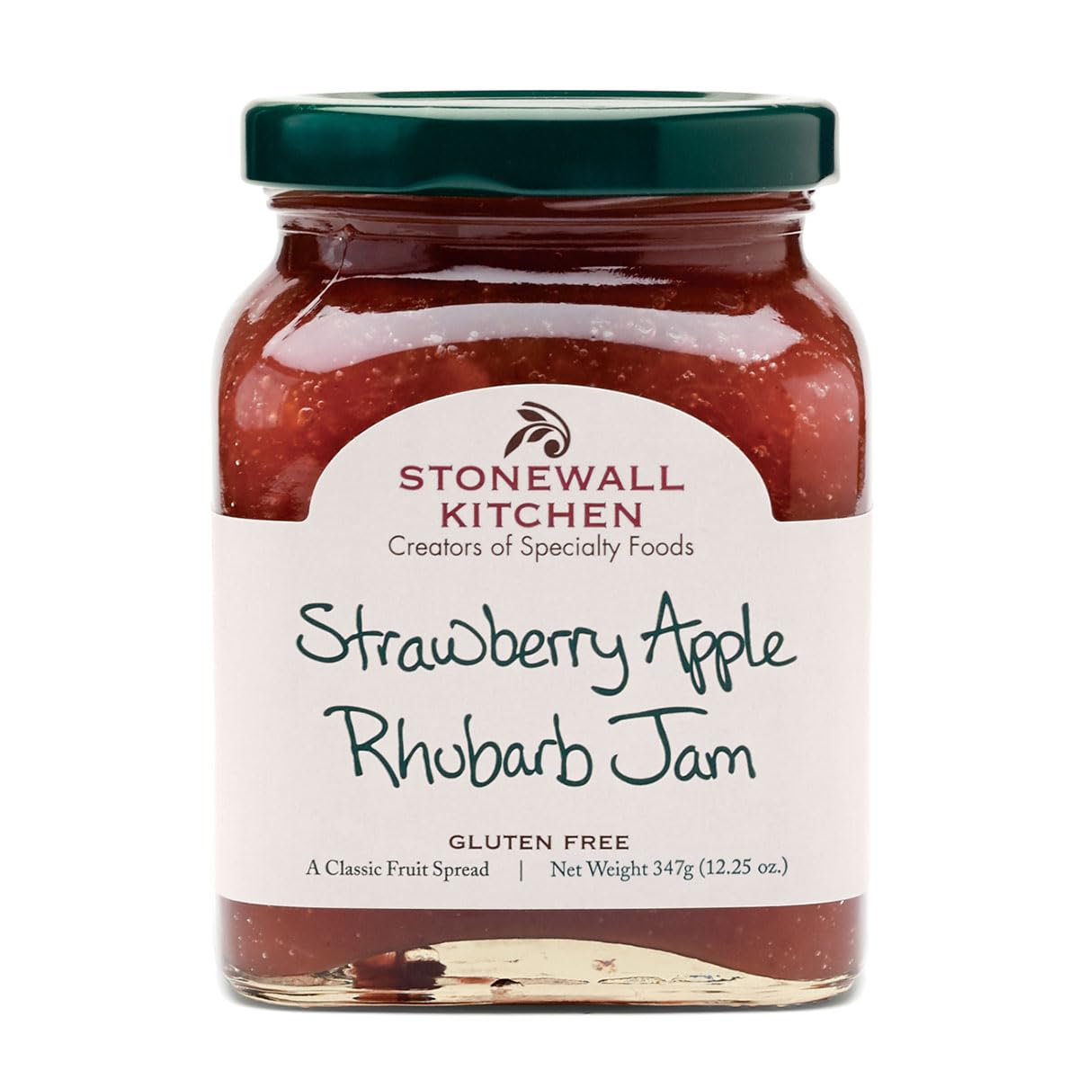 Stonewall Kitchen Strawberry Apple Rhubarb Jam - 12.5 oz Jar | Sweet Fruit Spread for Toast, Pancakes & Desserts | All-Natural Preserves | Perfect Breakfast & Brunch Gift