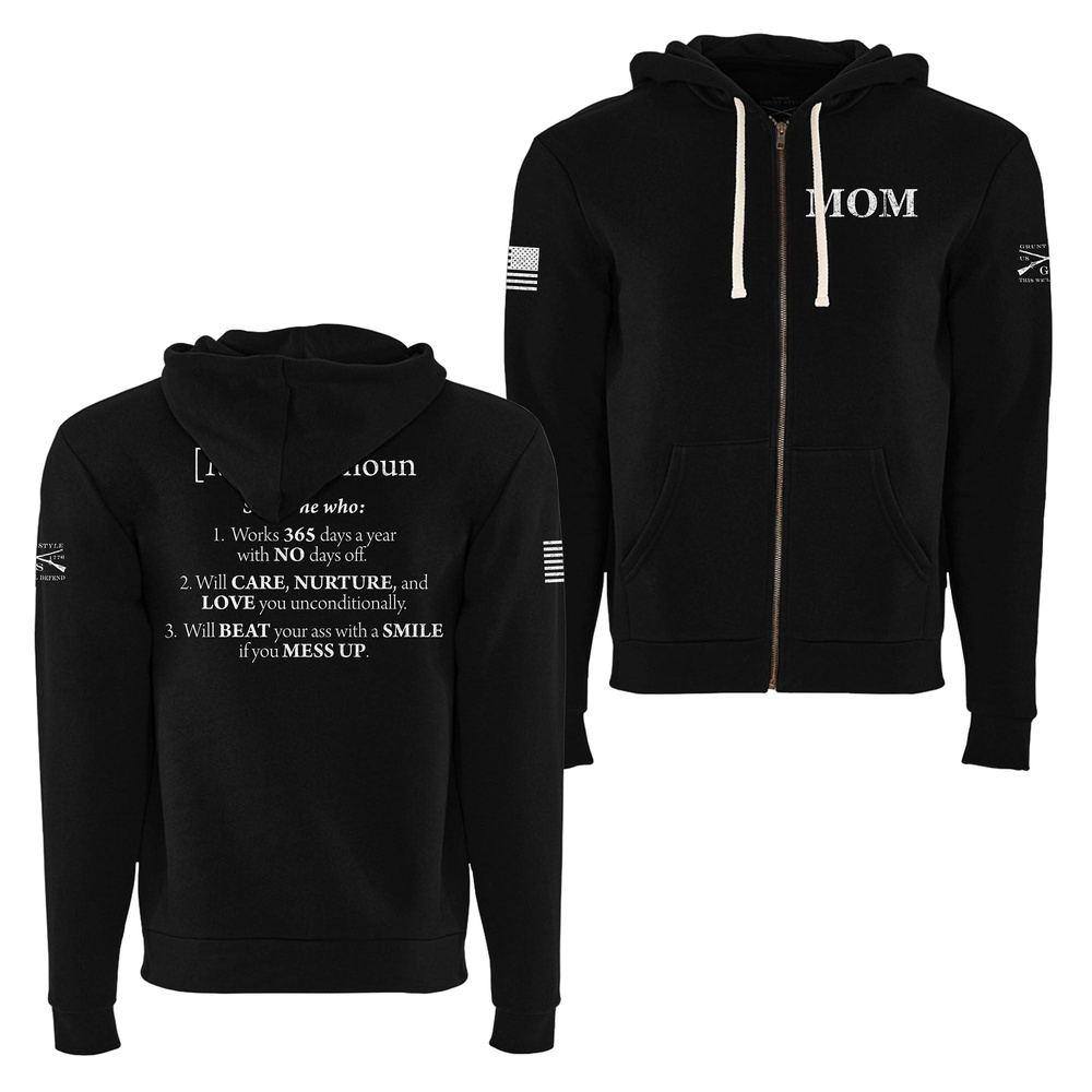 Women's Mom Defined Full Zip Hoodie - Black | Comfortable & Stylish Casual Wear for Everyday Outings & Relaxation