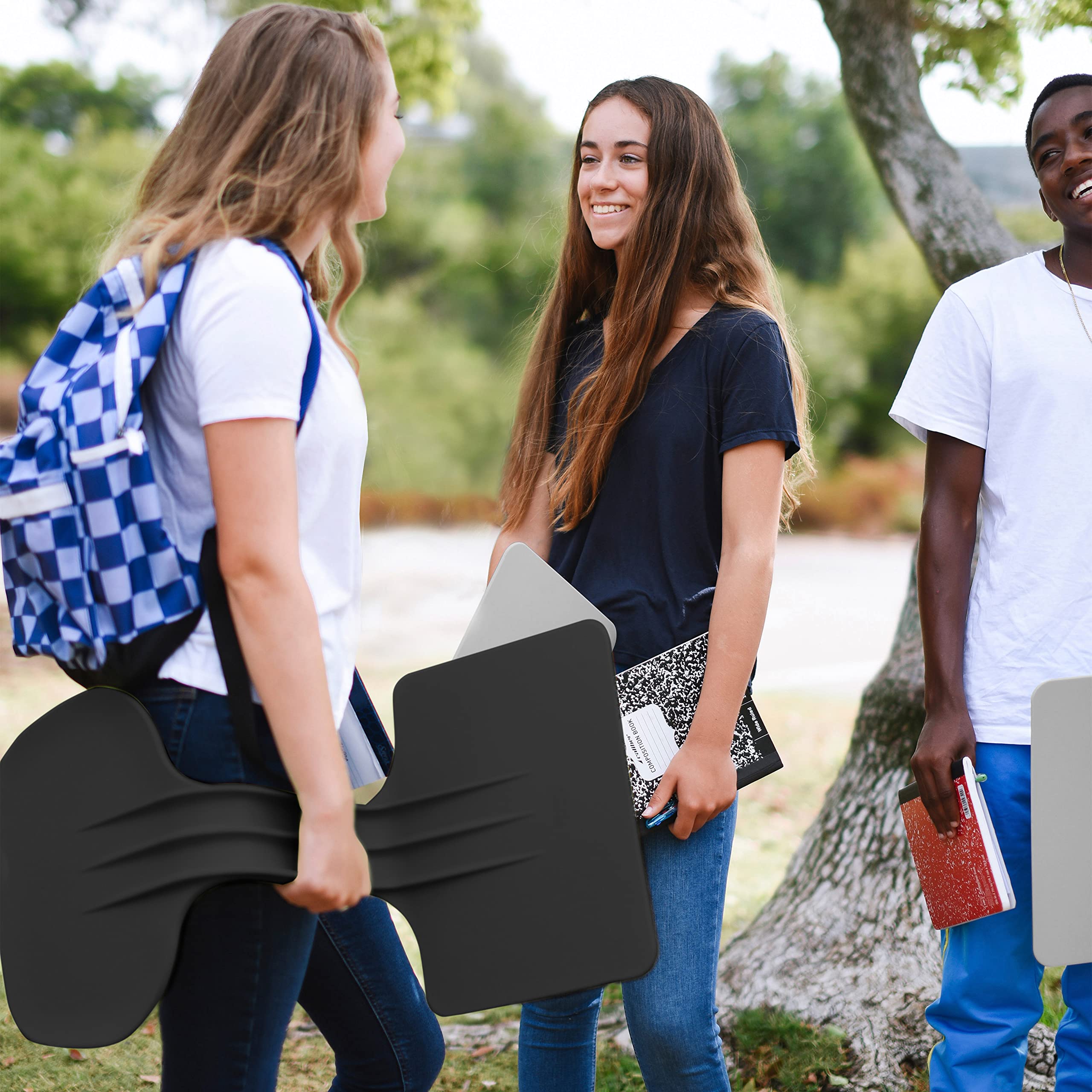 ECR4Kids The Surf Portable Lap Desk - Lightweight & Adjustable Study Table for Kids & Adults - Perfect for Home, Office, School & Travel - Flexible Seating Black Workstation