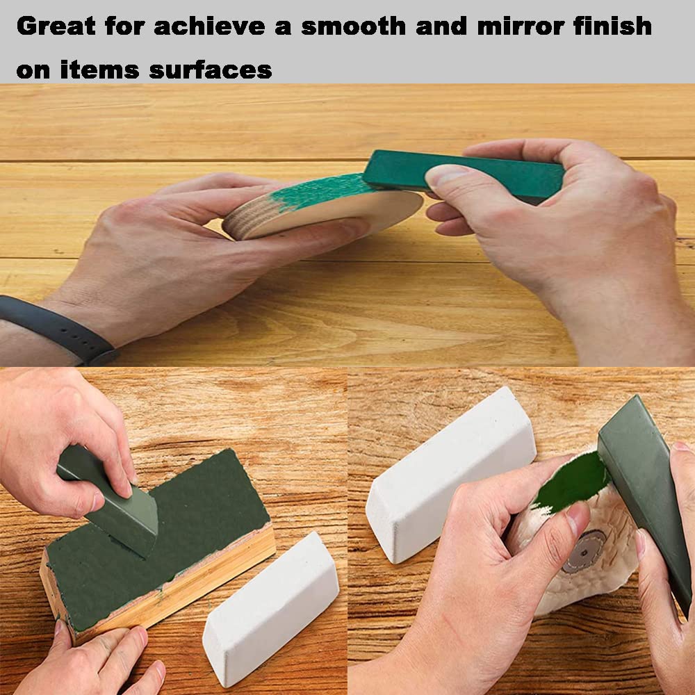 Utoolmart Green Solid Polishing Wax Compound Kit - 3 Pack (180x40x35mm) for Metal, Wood & Jewelry Buffing & Sharpening - Professional Polishing Compound for DIY & Automotive Use
