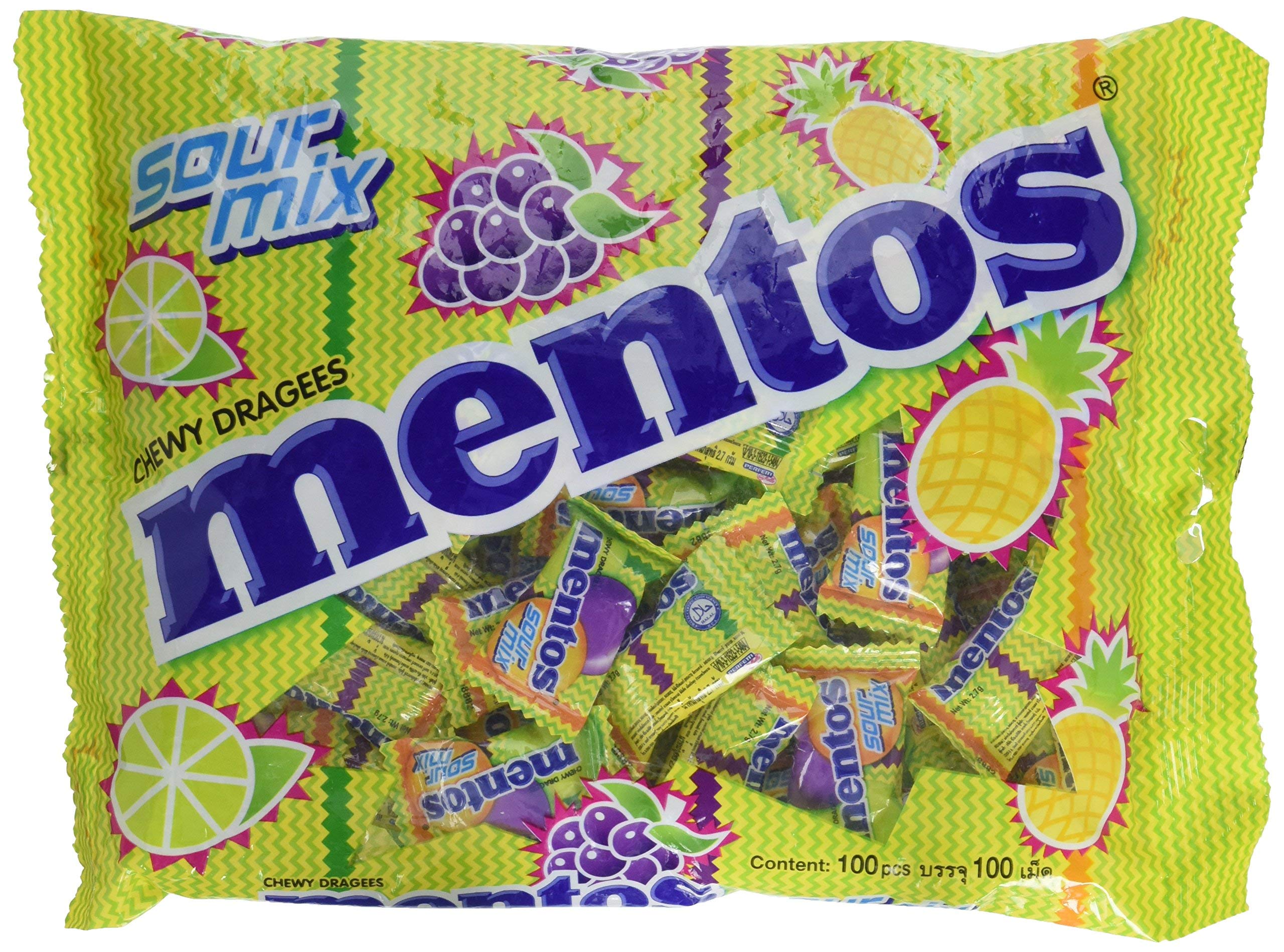 Foodkonket 100-Piece Mentos Chewy Mints - Assorted Mixed Fruit Flavor (10.5 oz, 2-Pack) | Bulk Candy for Parties, Office Snacks & On-the-Go Refreshment