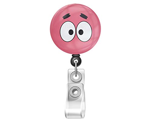 Patrick Star SpongeBob SquarePants Retractable Badge Reel with Swivel Alligator Clip - Fun Cartoon ID Card Holder for Work, School & Conventions | Office Accessories & Fan Merchandise