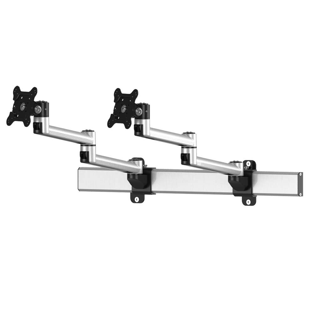 Dual Monitor Wall Mount with Adjustable Slide & Swivel Arms - Perfect for Home Office, Gaming Setup & Workspace Ergonomics