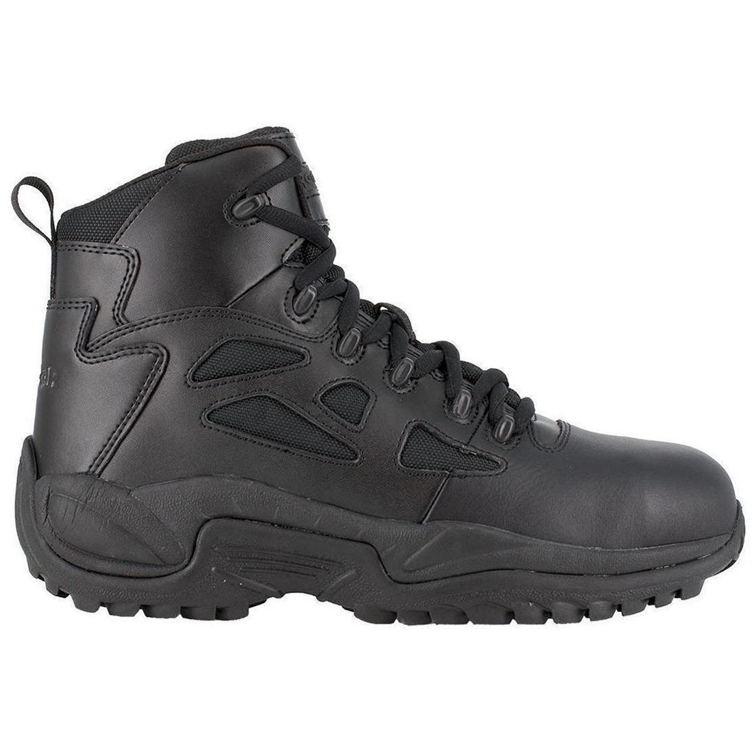 RB 6-Inch Composite Toe Side Zip Tactical Work Boots - Black | Lightweight & Durable Safety Shoes for Construction, Security & Outdoor Work