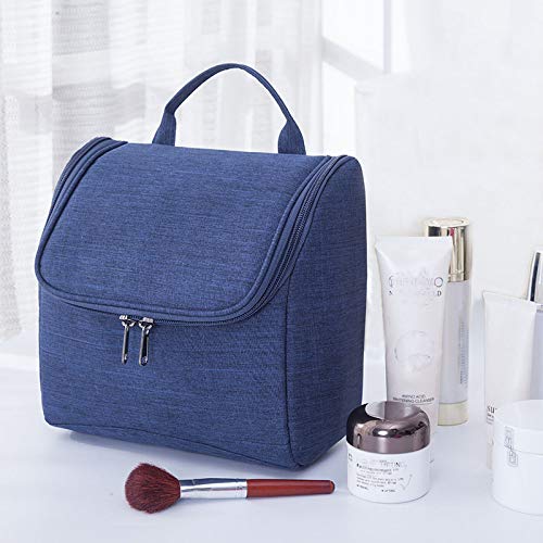 Waterproof Hanging Toiletry Bag for Travel - Large Cosmetic Organizer with Multiple Pockets for Makeup, Toiletries & Bathroom Essentials - Perfect Travel Toiletry Kit for Men & Women (Navy Blue) - Ideal for Business Trips, Vacations & Gym Use