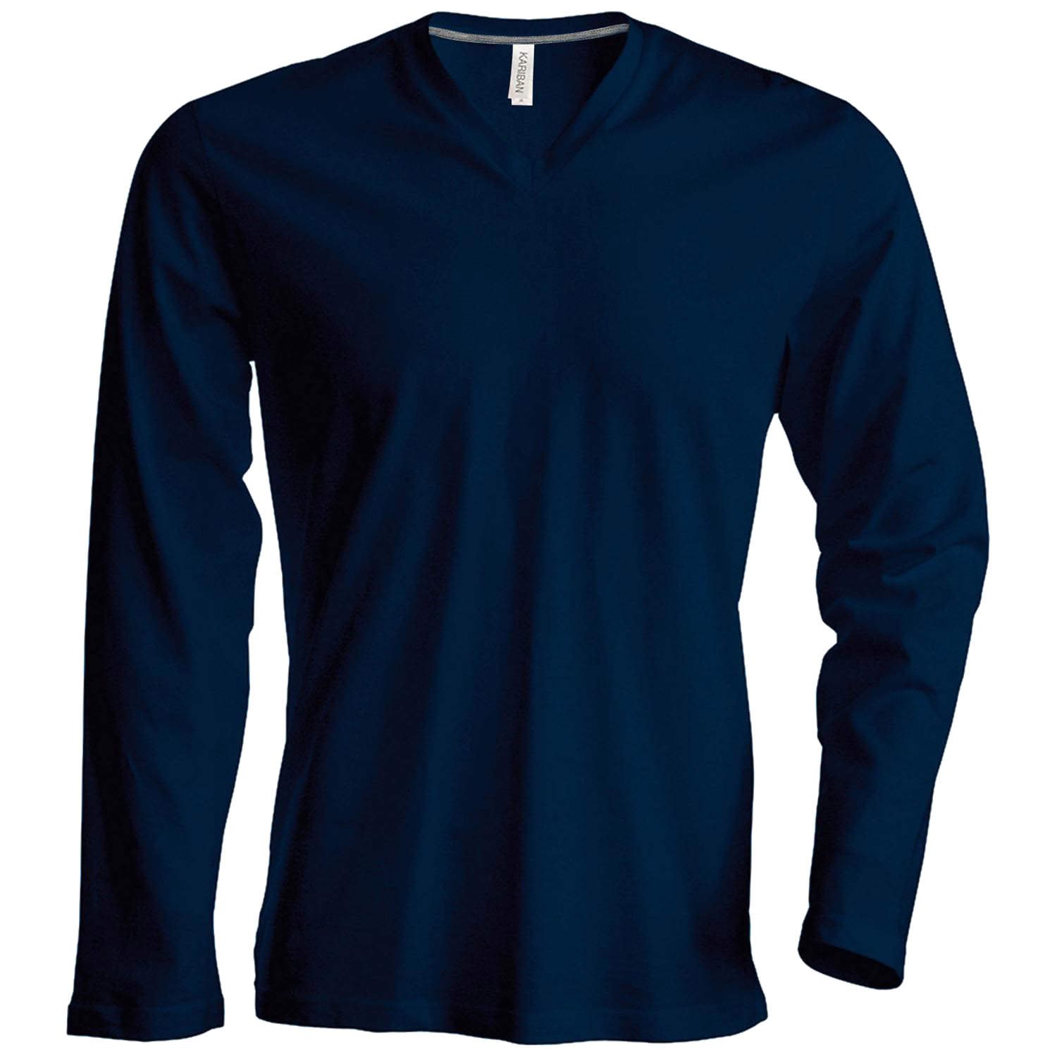 Long Sleeve V-Neck T-Shirt for Men - Soft Cotton Comfort Fit Black XL - Perfect for Casual Wear, Office & Layering