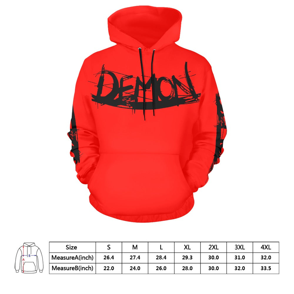 Gothic Demon Hoodie for Men & Women - Trendy Streetwear Pullover with Unique Print | Perfect for Halloween, Cosplay & Casual Outfits