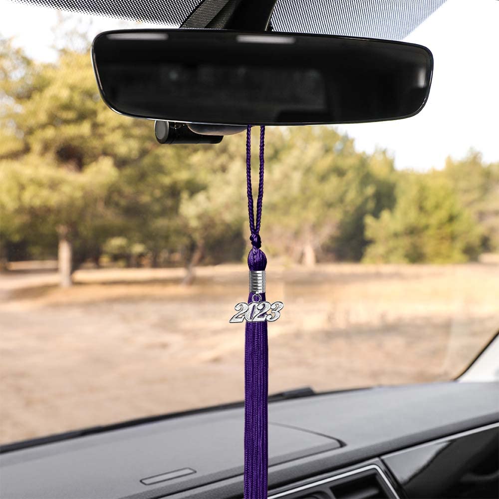 Endea 2023 Graduation Tassel - Purple with Silver Date Drop Charm | Commencement Accessory for High School & College Graduation Ceremonies