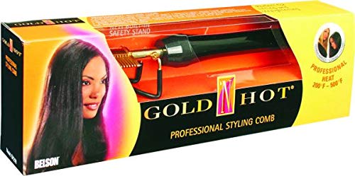 Gold 'N Hot Electric Pressing Comb 3-Pack - Professional Hair Straightener for Smooth & Shiny Styles - Perfect for Home, Salon & Travel Use