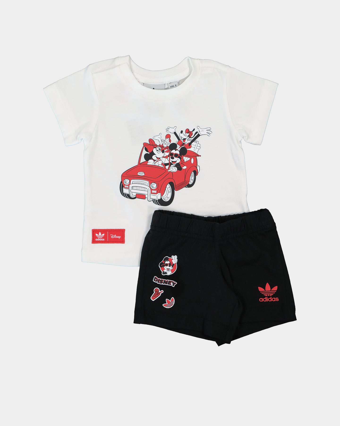 Adidas Kids' Disney Mickey and Friends Shorts & T-Shirt Set - White | Comfortable Cotton Playwear for Boys & Girls | Perfect for Playdates, School, and Family Outings