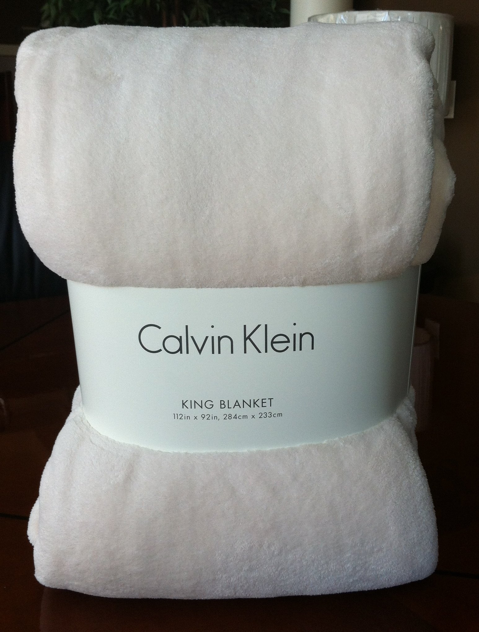 Calvin Klein Plush King Size Soft Fleece Blanket - Ivory White Cozy Bed Blanket for Winter, Couch & Guest Room