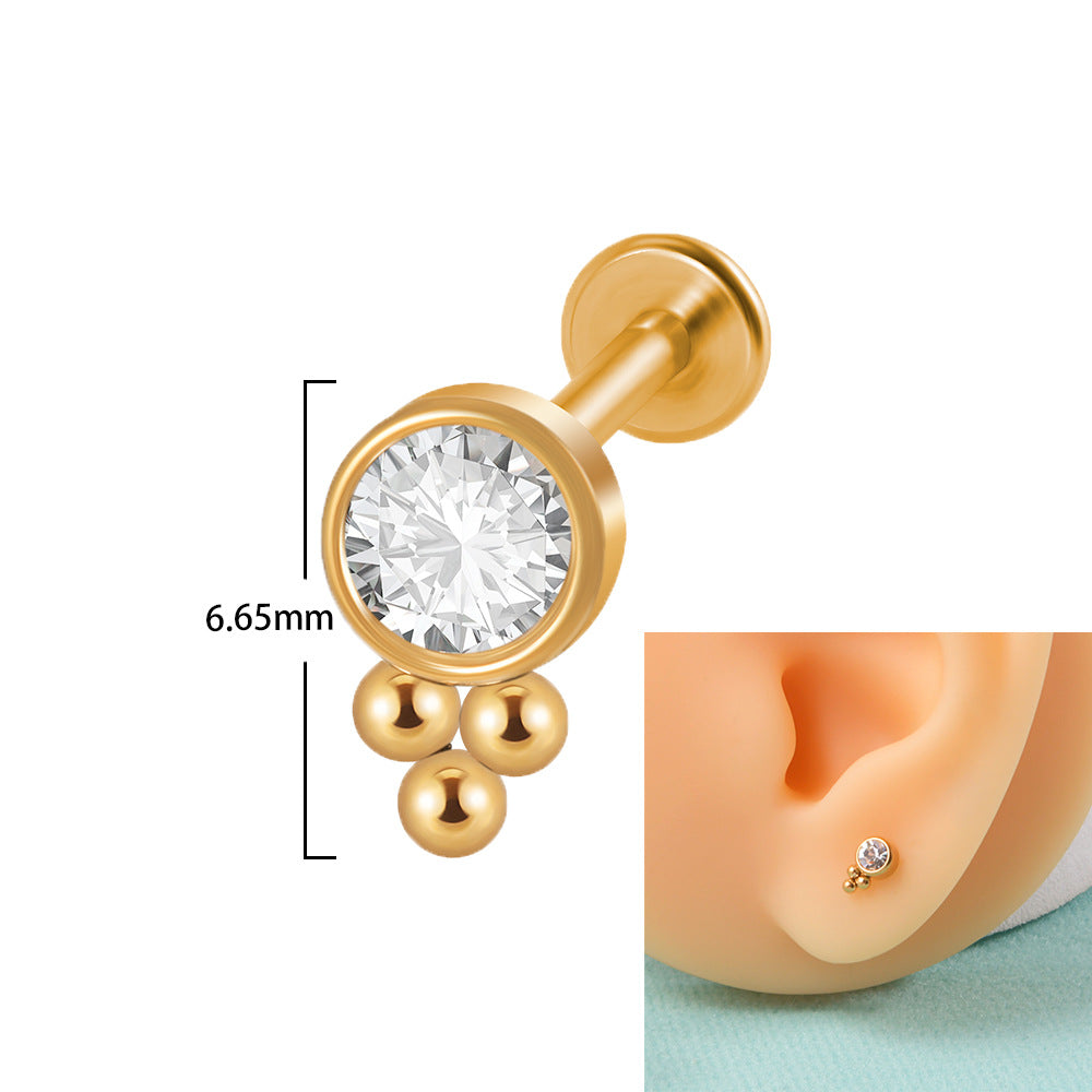 16G Cartilage Flat Back Labret Stud Earrings - Surgical Steel Push Pin for Helix, Tragus, Conch Piercings | Perfect for Everyday Wear & Professional Settings