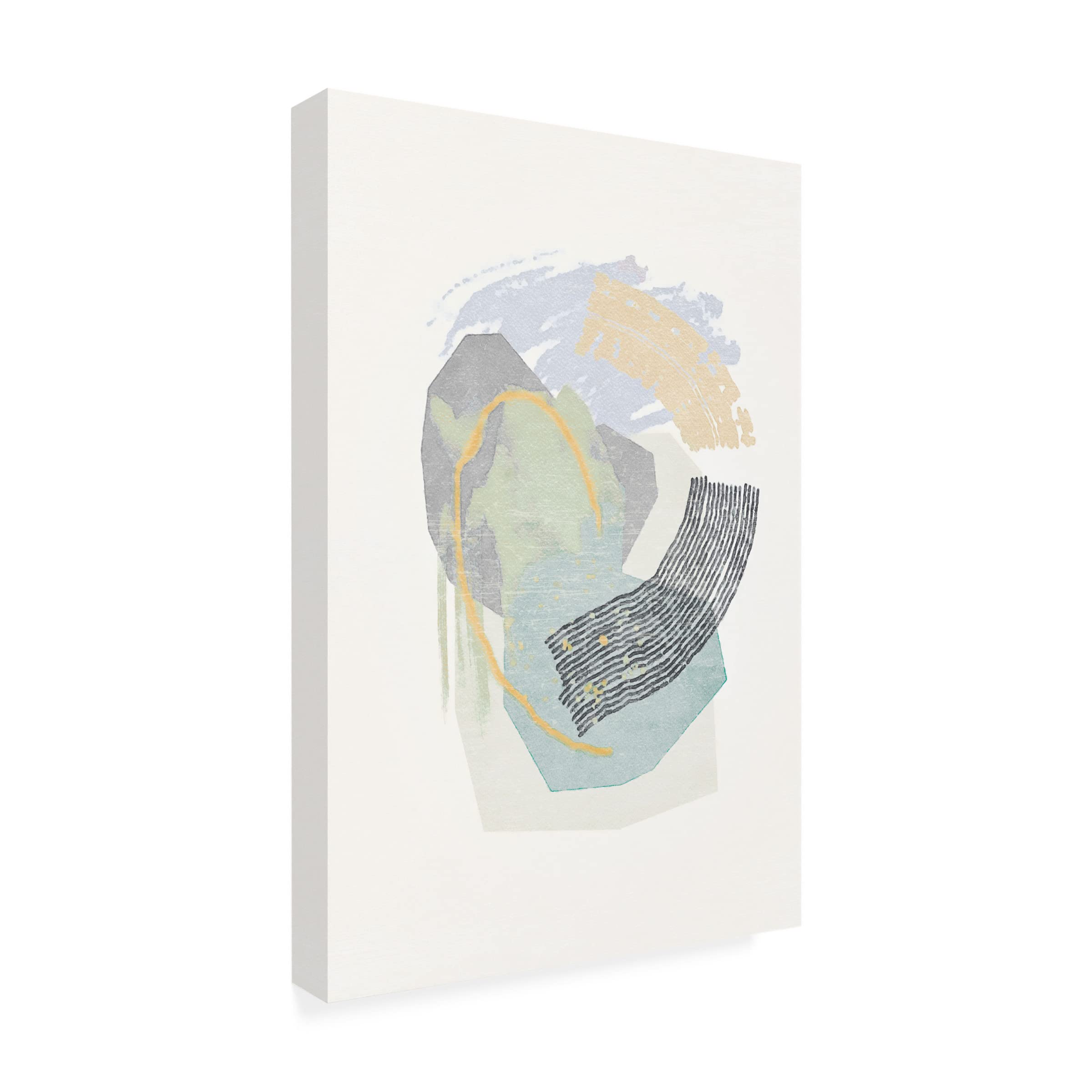 Trademark Fine Art 'Lichen Rocks No 2' Canvas Wall Art Print by Suzanne Nicoll - Nature Landscape Painting for Living Room, Bedroom & Office Decor